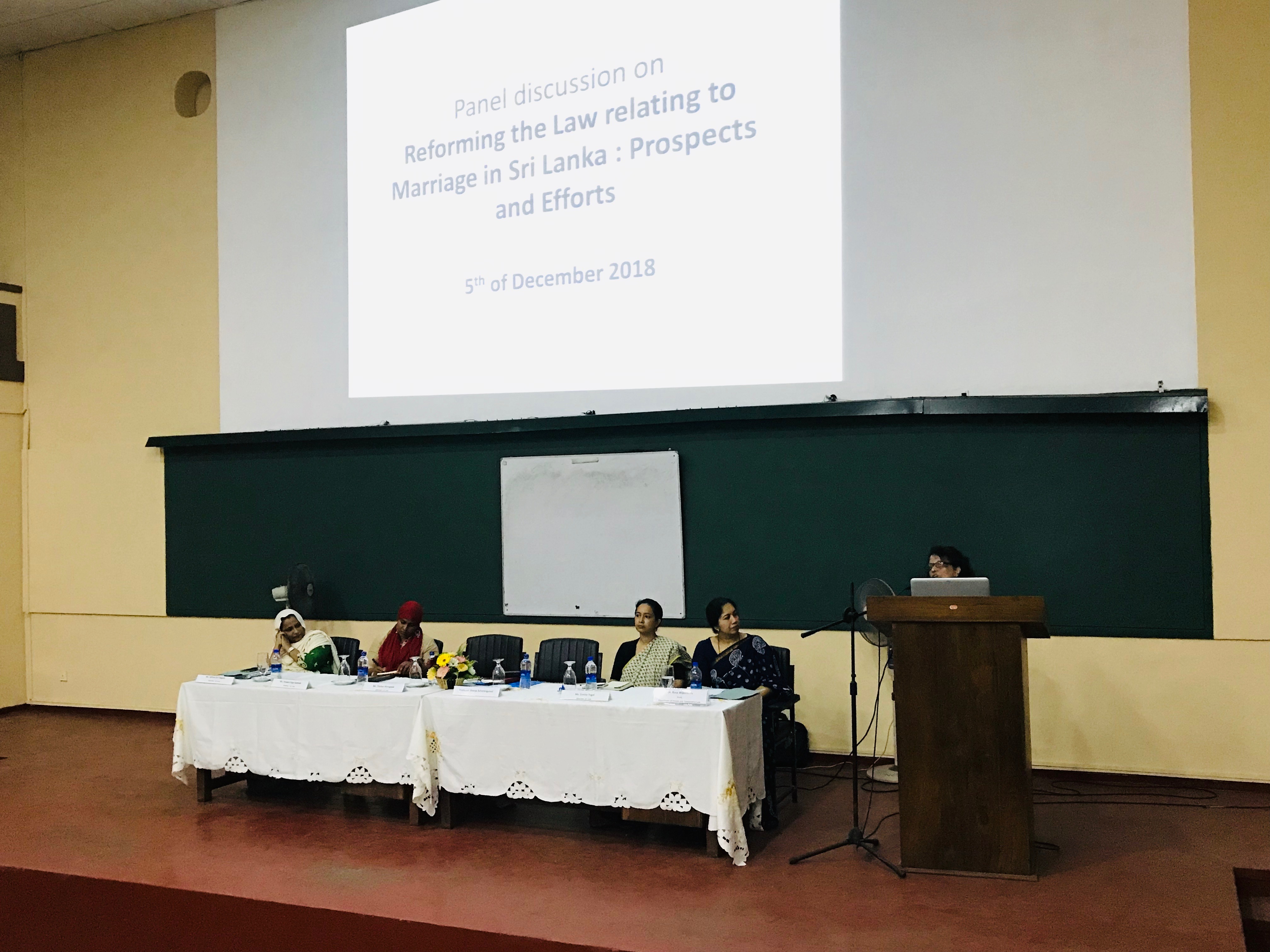 Panel discussion on Marriage Law Reforms in Sri Lanka