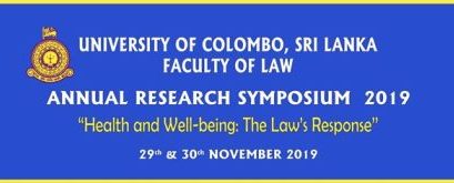 Annual Research Symposium 2019 Faculty of Law, University of Colombo