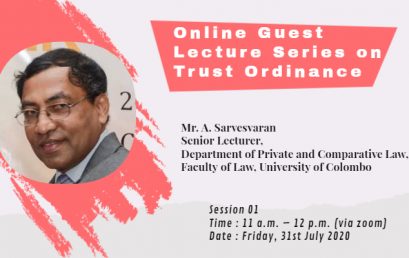 GUEST LECTURE SERIES ON TRUST ORDINANCE – SESSION I
