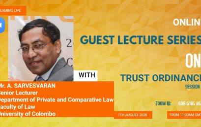 GUEST LECTURE SERIES ON TRUST ORDINANCE – SESSION II