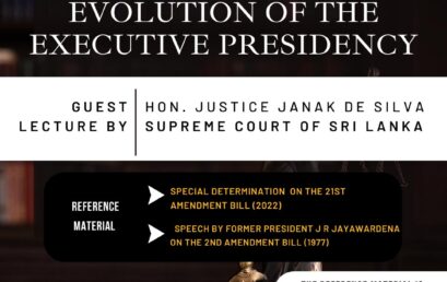 Guest lecture: Evolution of the Executive Presidency