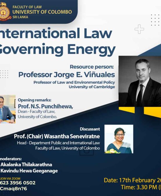 Webinar on “International Law governing Energy”