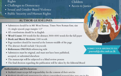 CALL FOR PAPERS – HUMAN RIGHTS JOURNAL (2023) Vol V