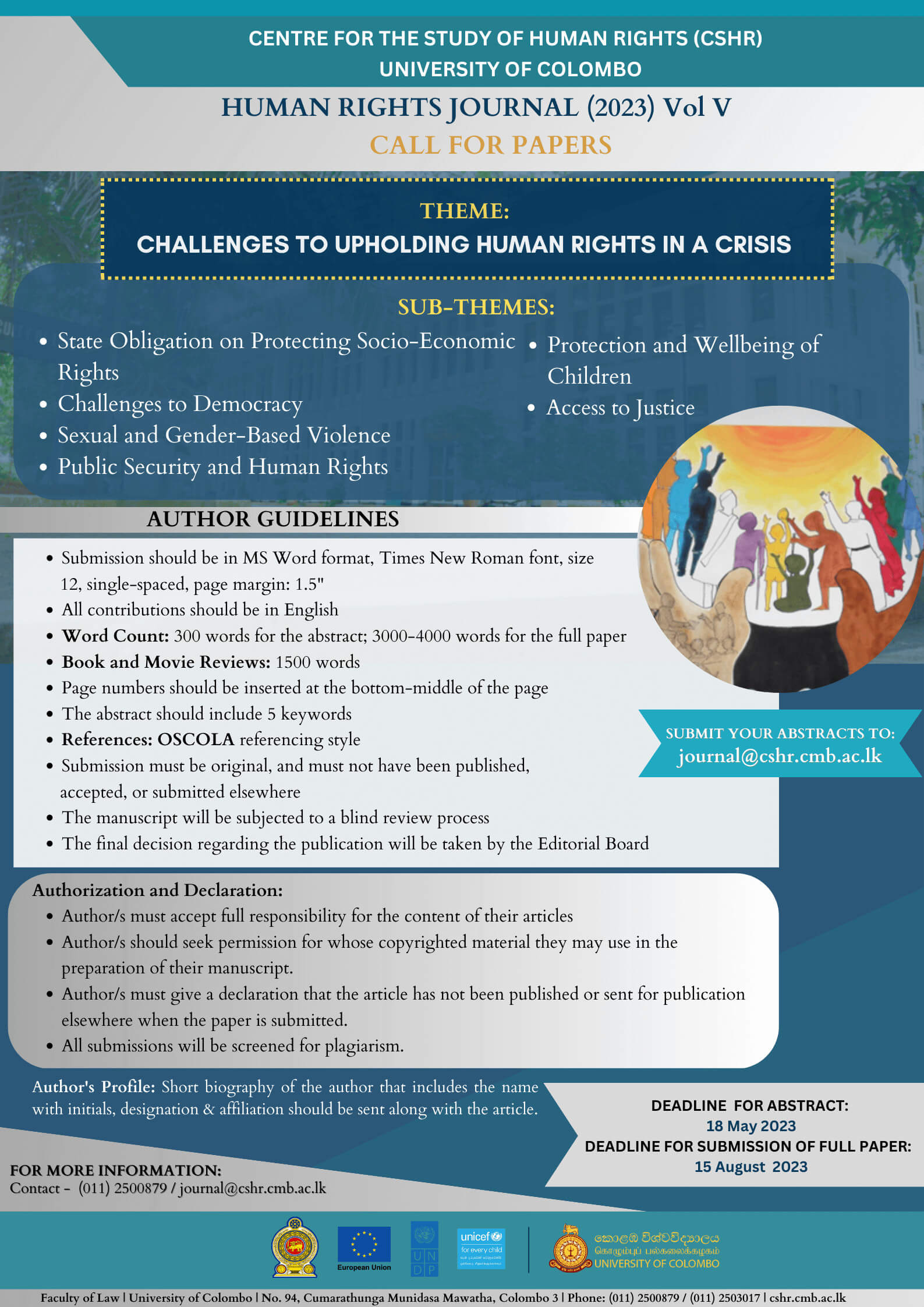 CALL FOR PAPERS – HUMAN RIGHTS JOURNAL (2023) Vol V
