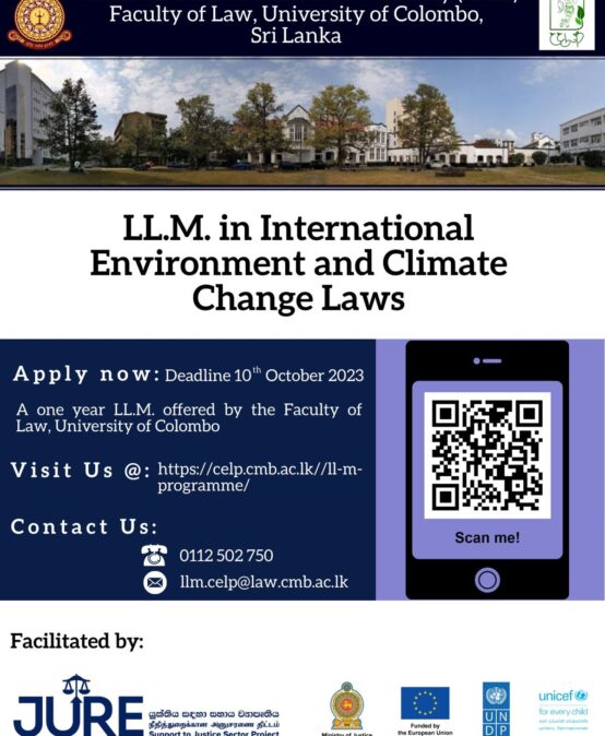 Master of Laws in International Environment and Climate Change Law