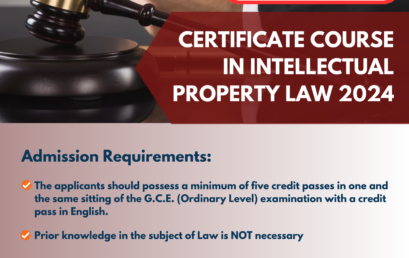 CERTIFICATE COURSE IN INTELLECTUAL PROPERTY LAW – 2024