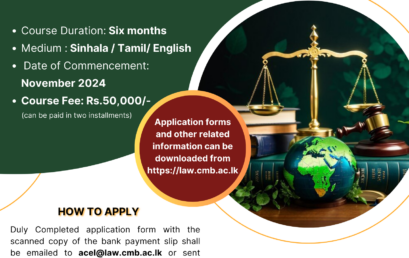 Advanced Certificate in Environmental Law – 2024 – ACEL