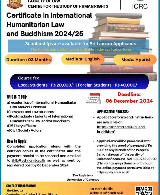 Certificate in International Humanitarian Law and Buddhism