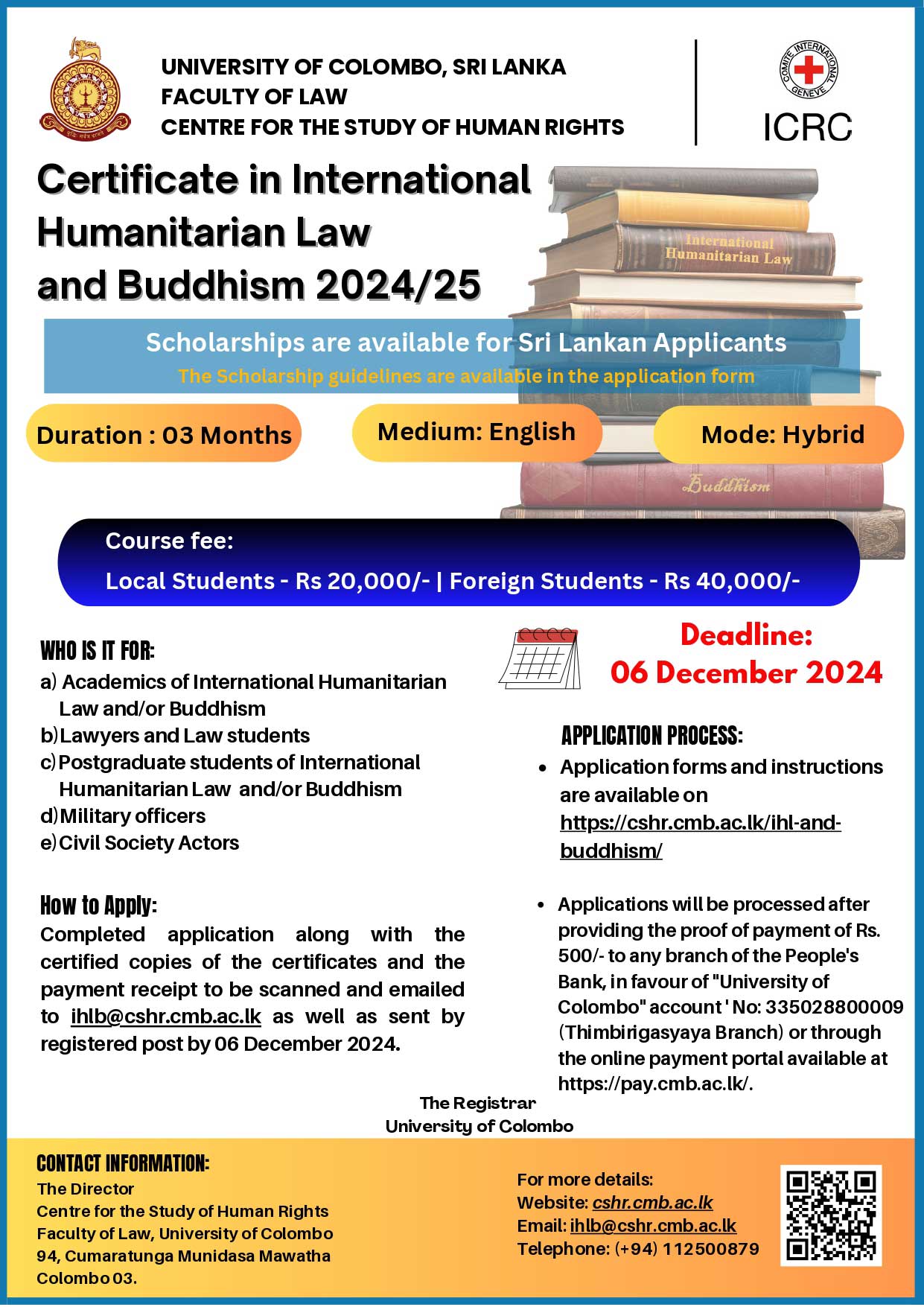 Certificate in International Humanitarian Law and Buddhism