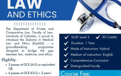 Application for Diploma in Medical Law and Ethics is Open Now