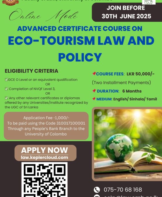 Application for Advanced Certificate Course in Eco-Tourism Law and Policy are Open Now