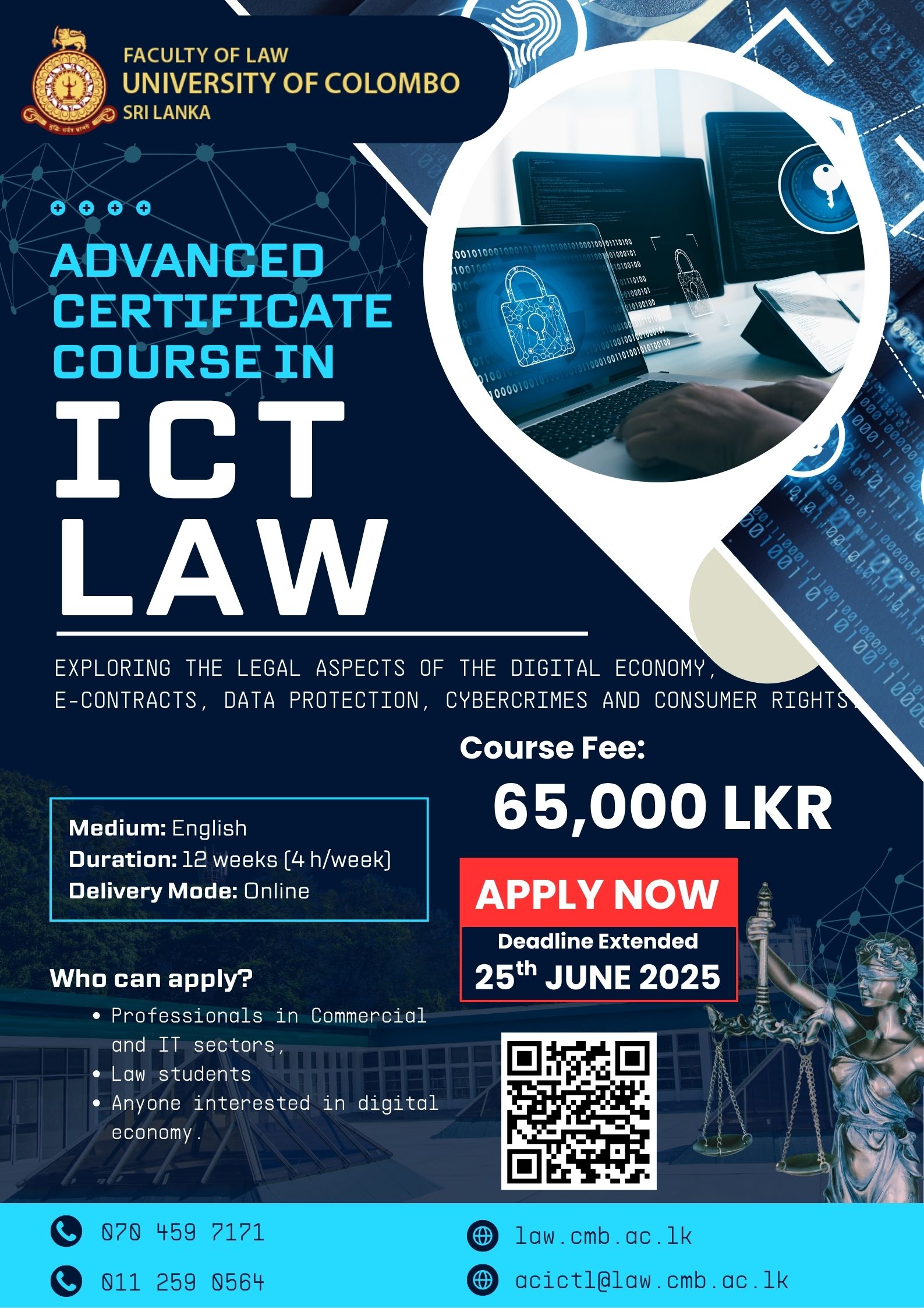Applications for the Advanced Certificate in ICT Law are now open.