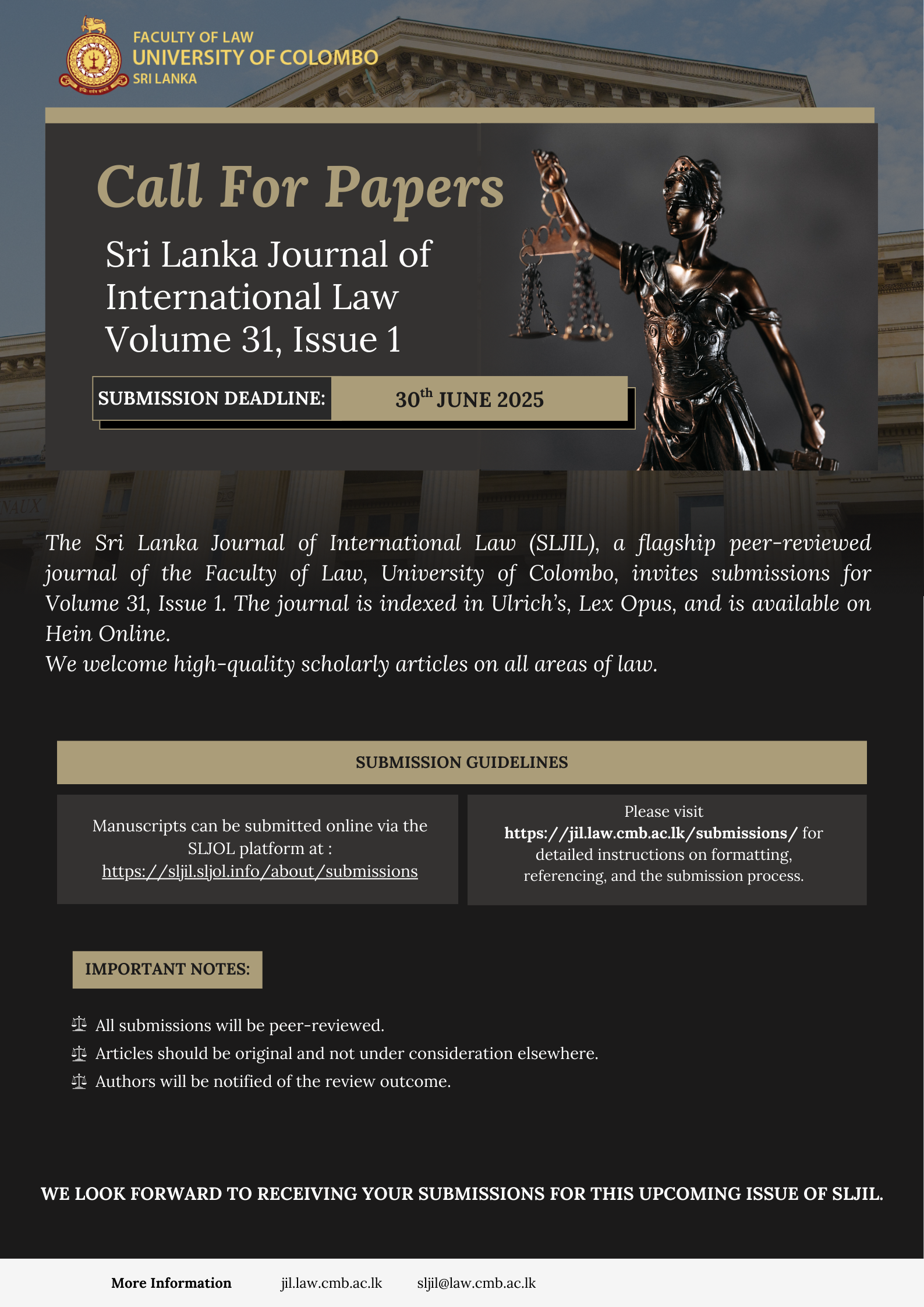 SLJIL Call For Papers