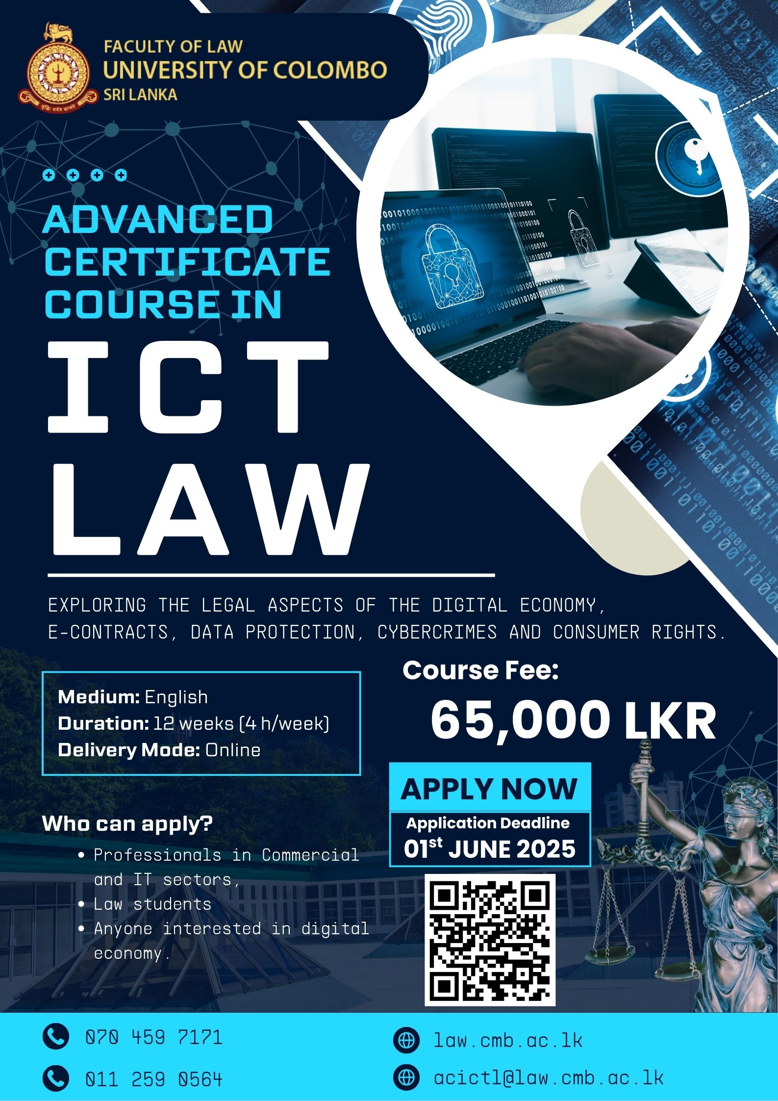 Applications for the Advanced Certificate in ICT Law are now open.