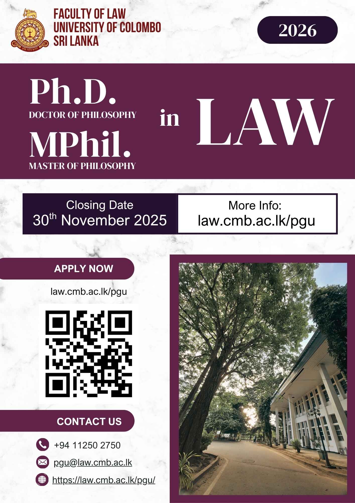 M.Phil. / Ph.D. in Law – Applications are open now.
