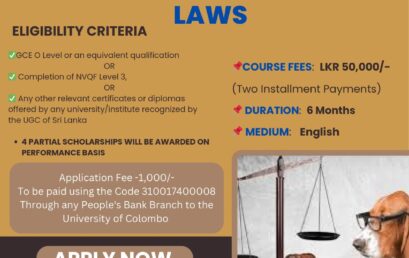 APPLICATION FOR ADVANCED CERTIFICATE COURSE ON ANIMAL PROTECTION LAWS ARE OPEN NOW