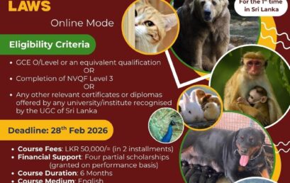 APPLICATION FOR ADVANCED CERTIFICATE COURSE ON ANIMAL PROTECTION LAWS ARE OPEN NOW