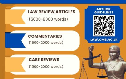 Call for Papers – Colombo Law Review