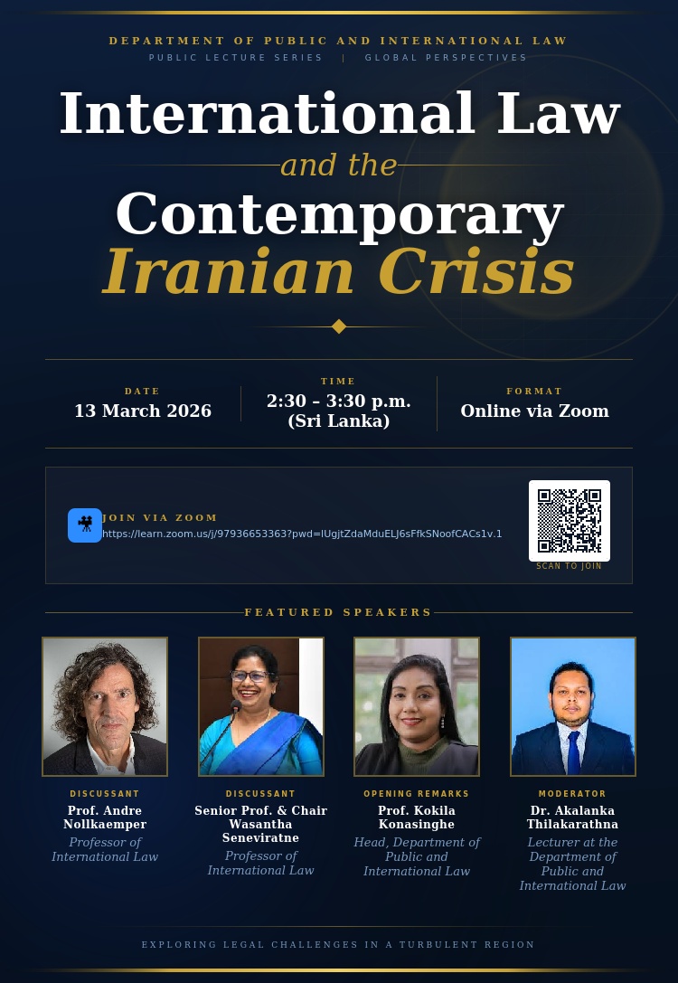 Webinar on Recent Developments in International Law – The Iranian Crisis
