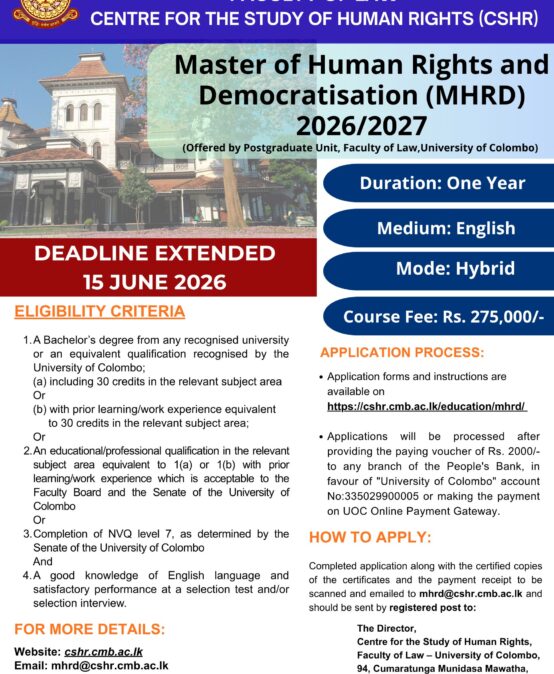 Master of Human Rights and Democratisation (MHRD)