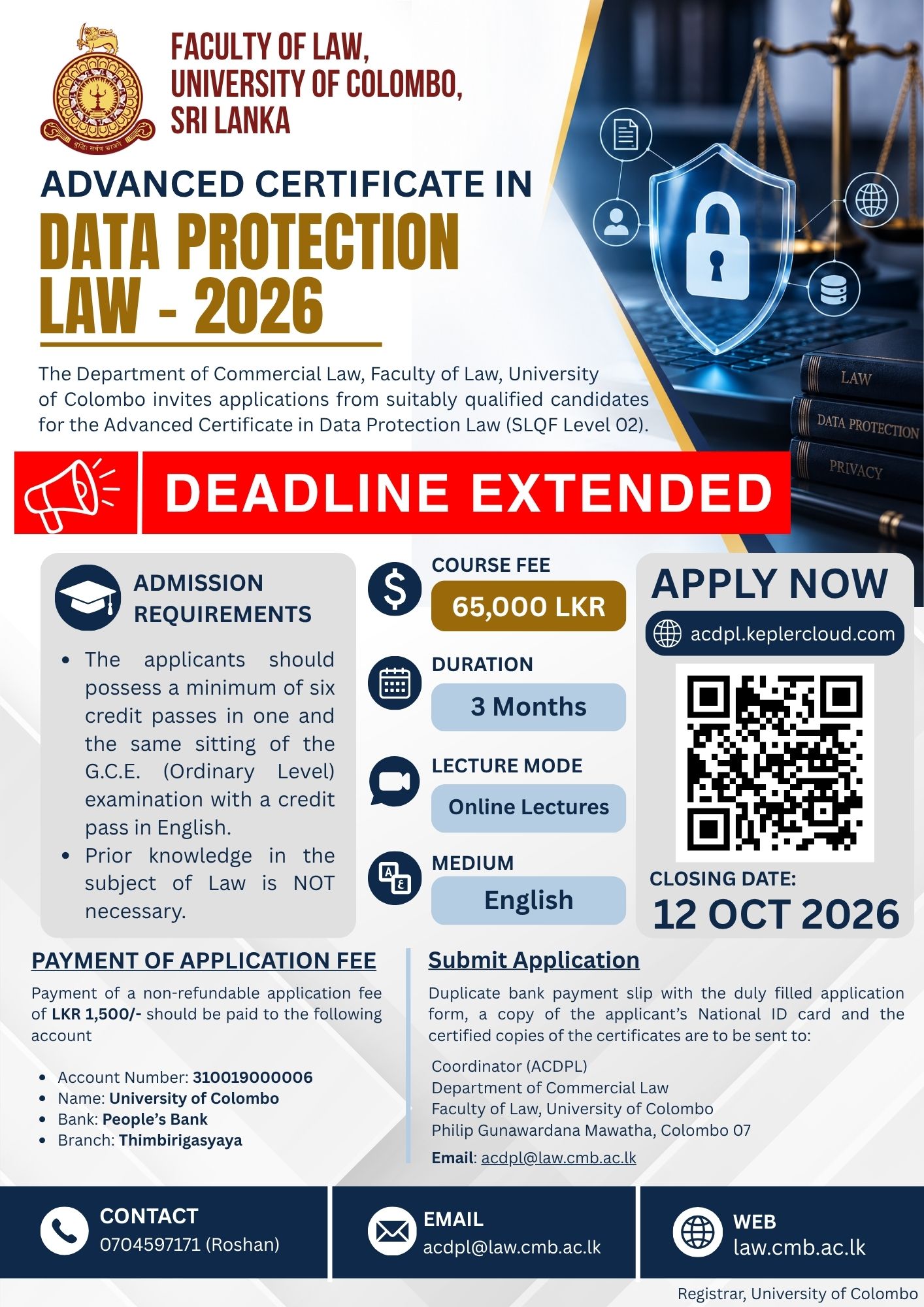 Application for Advance Certificate in Data Protection Law is Open Now